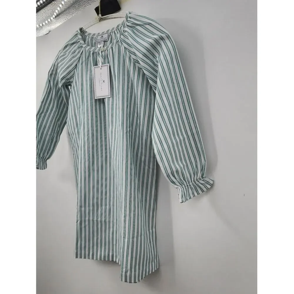 New NWT Petite Plume Girls Classic White Green Pajama Night Gown Size 5